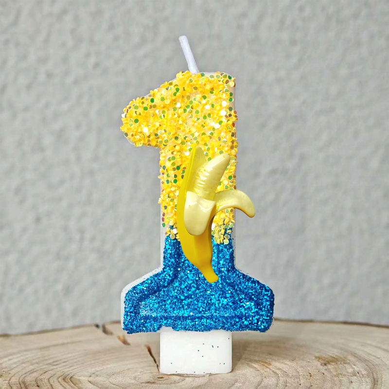Homem banana amarelo vela núme - Baby Food Banana avaliação e preço